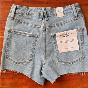 Good American Light Blue Bombshell Jean Shorts